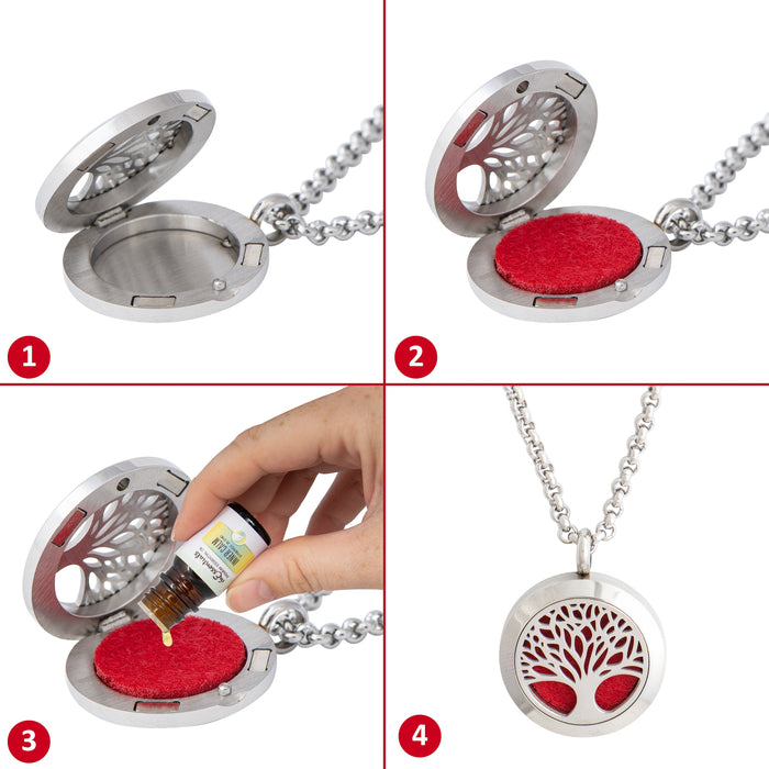 Necklace Diffusers With Oils TREE OF LIFE