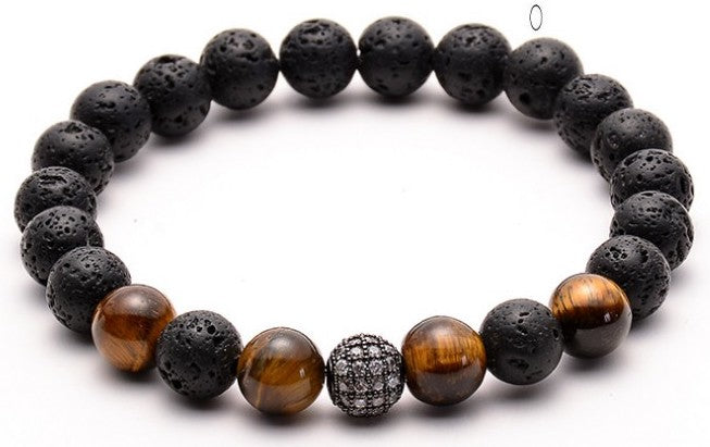 Tiger Eye Lava Stone Bracelet